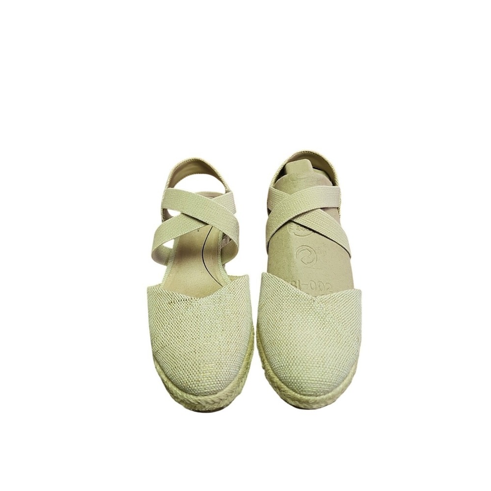 LifeStride Womens Kimballs Natural Canvas  Sandal Shoes Size 6.5‎ M IVORY NEW